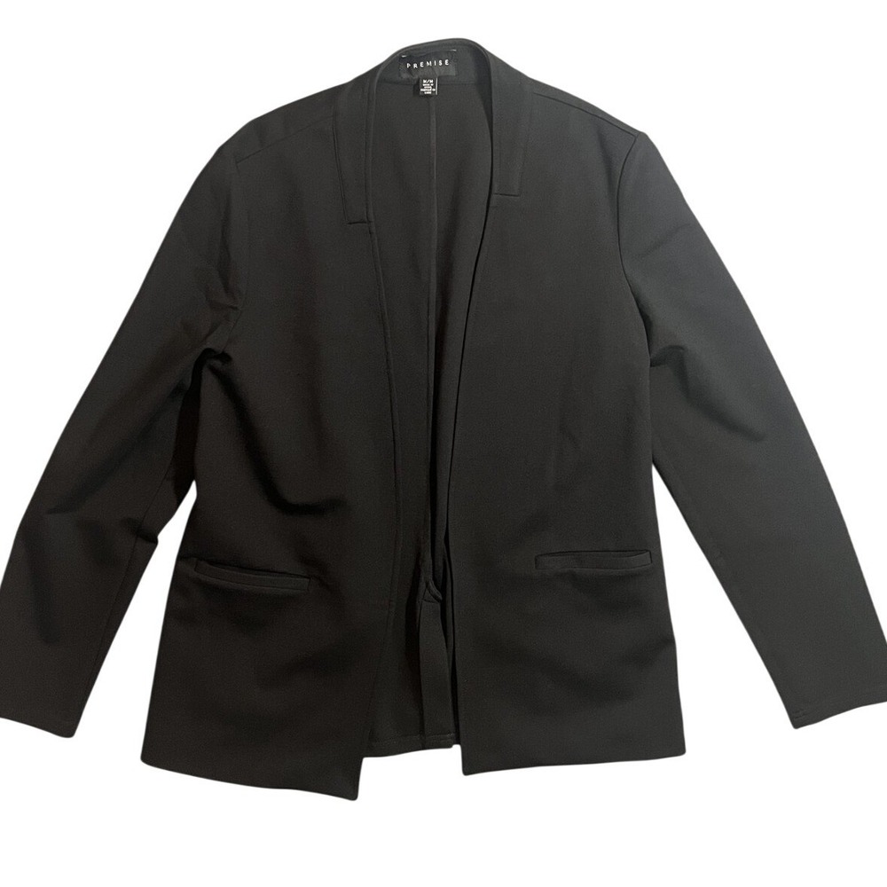 Premise‎ Women's Open Front Blazer Jacket Black Size Medium Professional Work